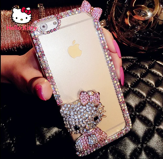 

Hello Kitty for IPhone 7/8P/X/XR/XS/XSMAX/11/12Pro/12mini Personality Cartoon Mobile Phone Case with Rhinestone Frame