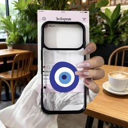 Turkish Lucky Blue Evil Eye Abstract Shockproof Phone Case - Clear Hard Cover s for iPhone 17 Pro (Style 1)
