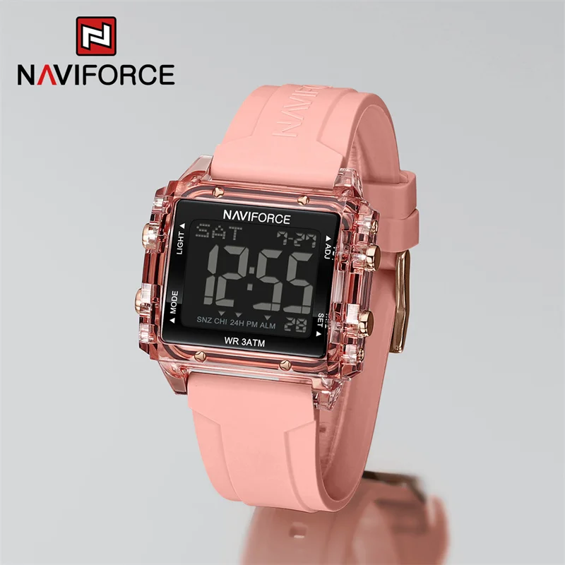 NAVIFORCE New Women Watch Silicone Strap LED Digital Sports Clock Fashion Casual Waterproof Electronic Wristwatch Montre Femme 5