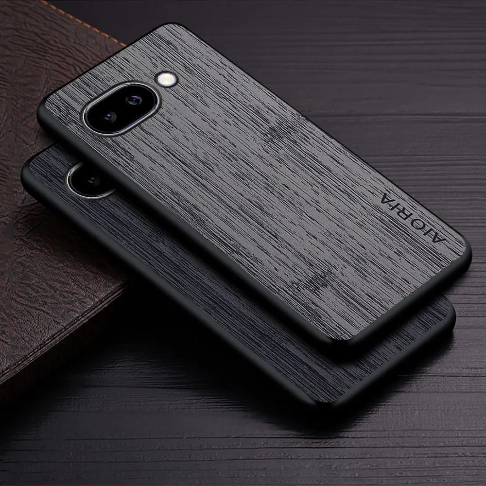 Luxury Bamboo Wood Pattern Leather Case for Google Pixel 9 Pro 5G