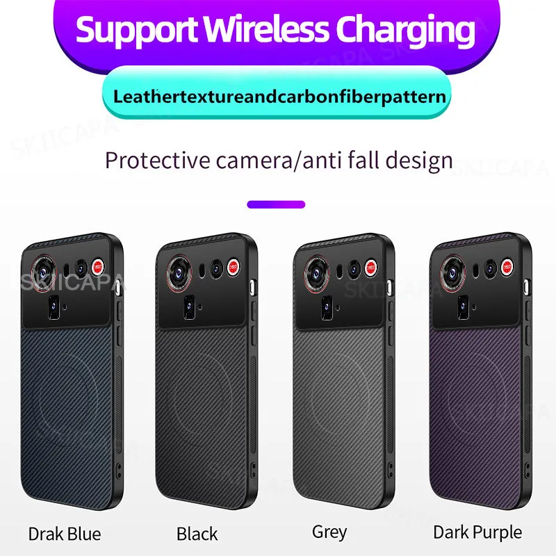 Carbon Fiber Texture Magnetic Shockproof Case with Soft Matte Finish
