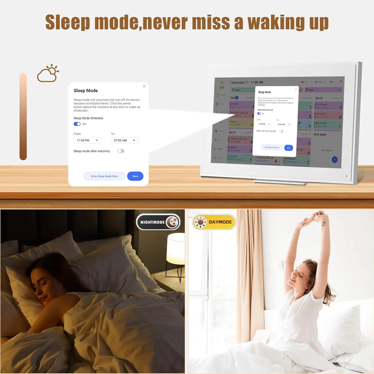 15.6-inch Wall Digital Calendar,Smart WiFi Calendar & Chore Chart,Full HD Touchscreen Interactive Display for Family Schedules-W
