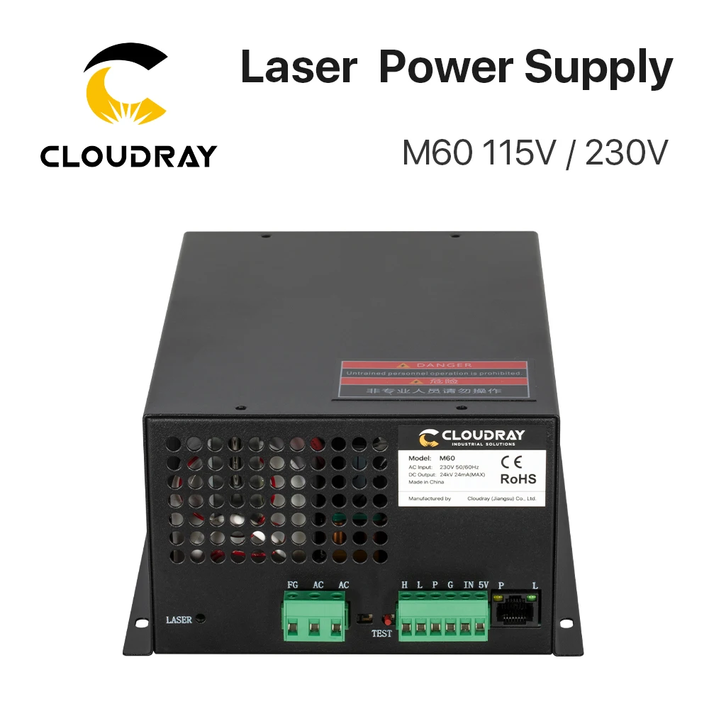 CO2 laser power supply 60W 115V/230V for CO2 laser engraving cutting machine