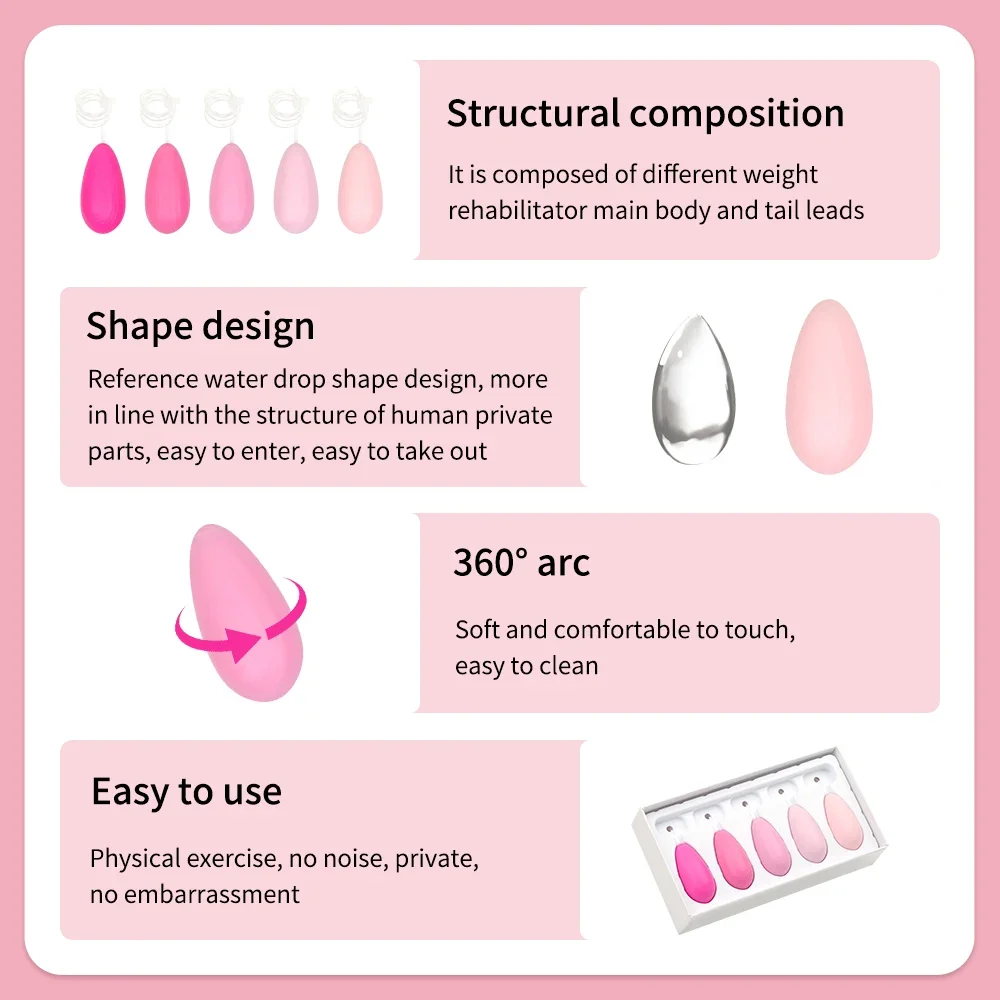 Pelvic Floor Strengthening Exercise Devices Weights and Control Training Kit Beginners Kegel Balls