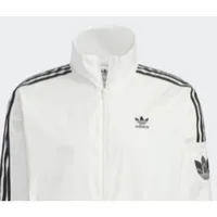 adidas Originals RETRO TREFOIL Veste rétro à col montant et manches longues color-block (unisexe) Blanc vif JI7535 4