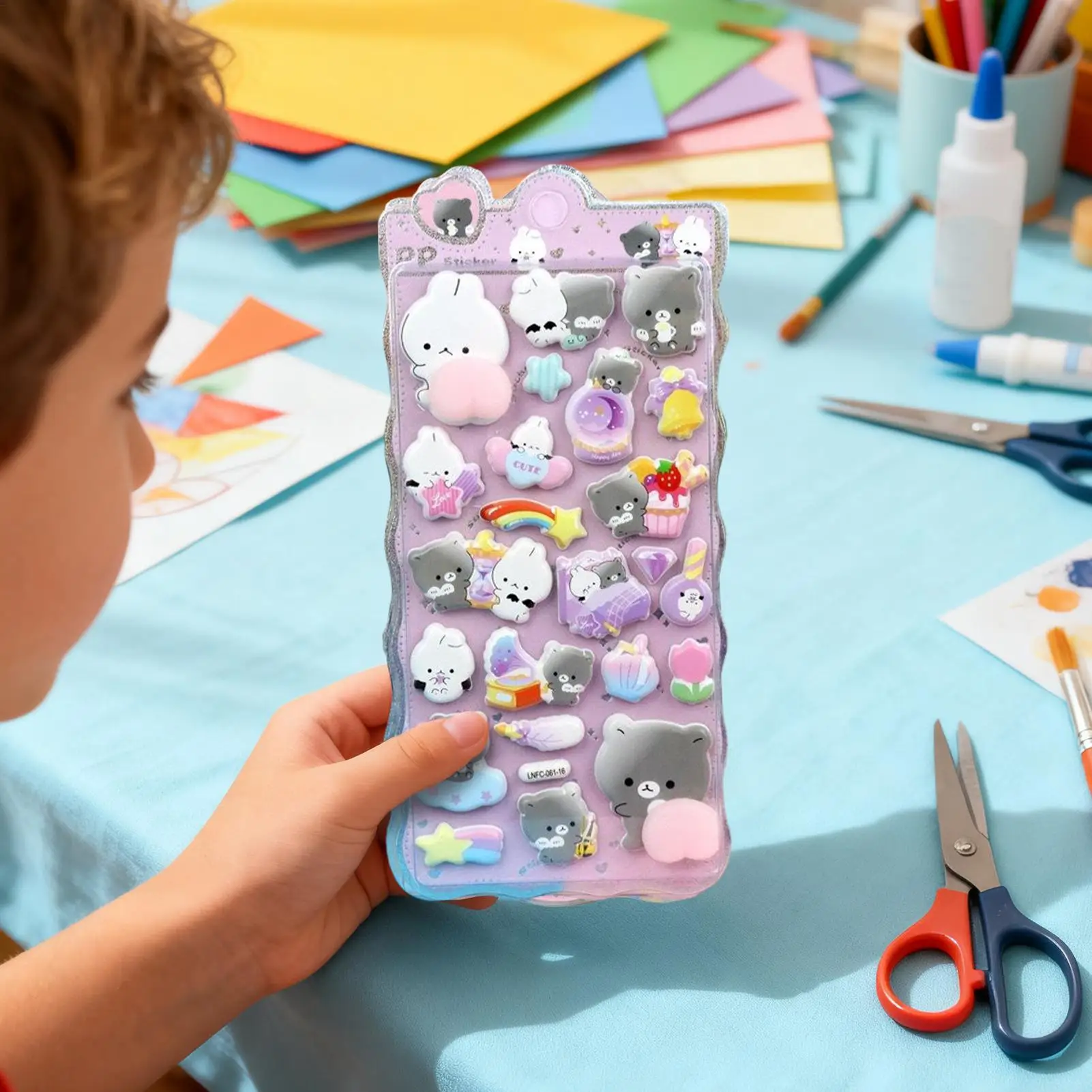 Stickers 3D Animal Sticker Decorations 2 Sheet Decorative Decals For Scrapbooking Phone Case Notebook Laptop Craft Kids Boys