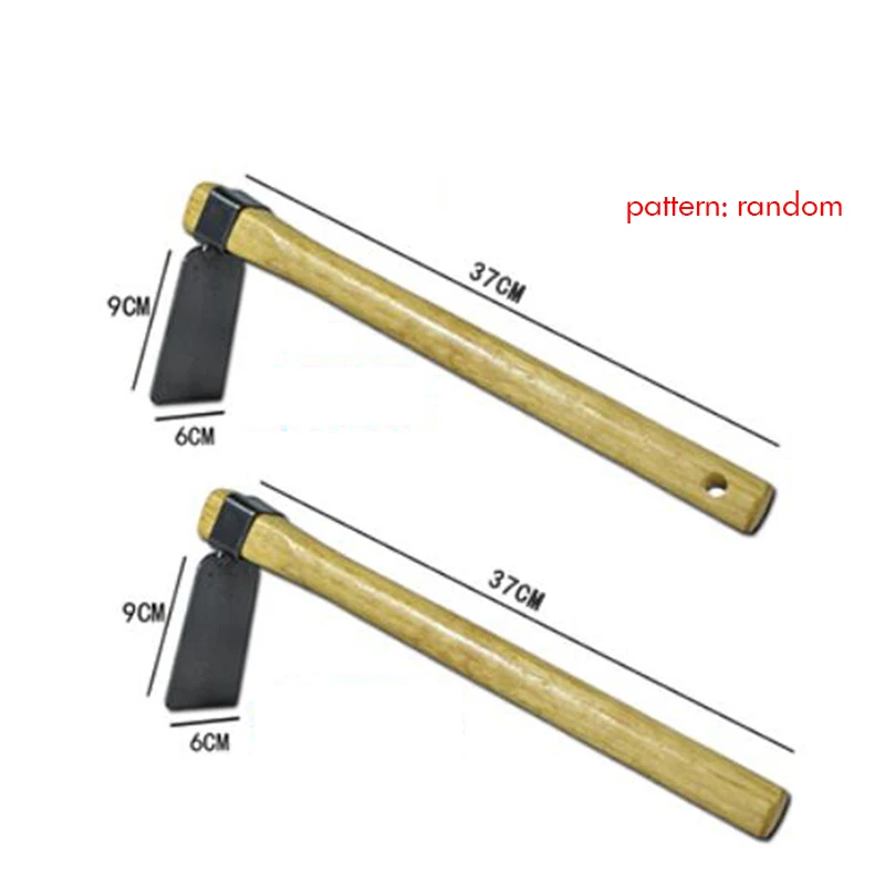 1PC Hoe with Wooden Handle Portable Garden Hand Tool Steel Gardening Planting Digger Excavator Farming Agriculture