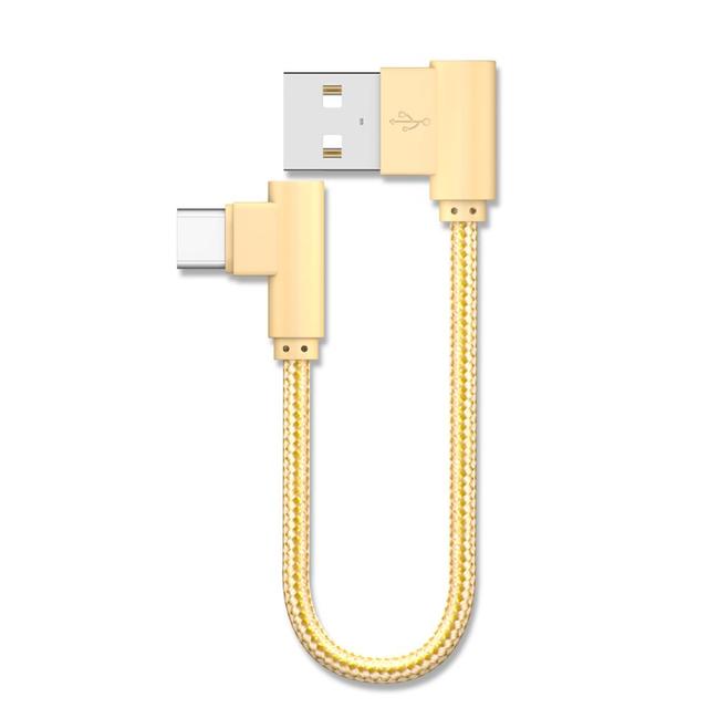 To Type C Short 2.4A Fast Charging Cables Elbow 90 Degree Micro Mini Data Wire Cabl Cord for All Smartphones Accessories