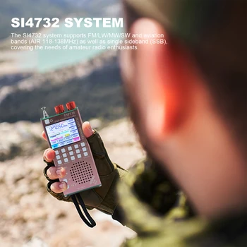 Dual Modes High Sensitivity Radio 2500mAh Multifunctional BT Radio ESP138 ESP32 SI4732 RDS Data Display Radio for Indoor Outdoor 2