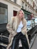 Chic Gradient Lapel Cropped Faux Fur Coat Women Fashion Long Sleeve Short Thickening Jacket Winter New Ladies Highstreet Outwear 4