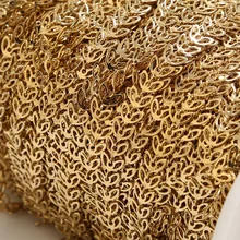  6.4MM width Leaf Choker Chain stainless steel Handmade Leaf Gold Plated Chain Spool for DIY Jewelry Making 