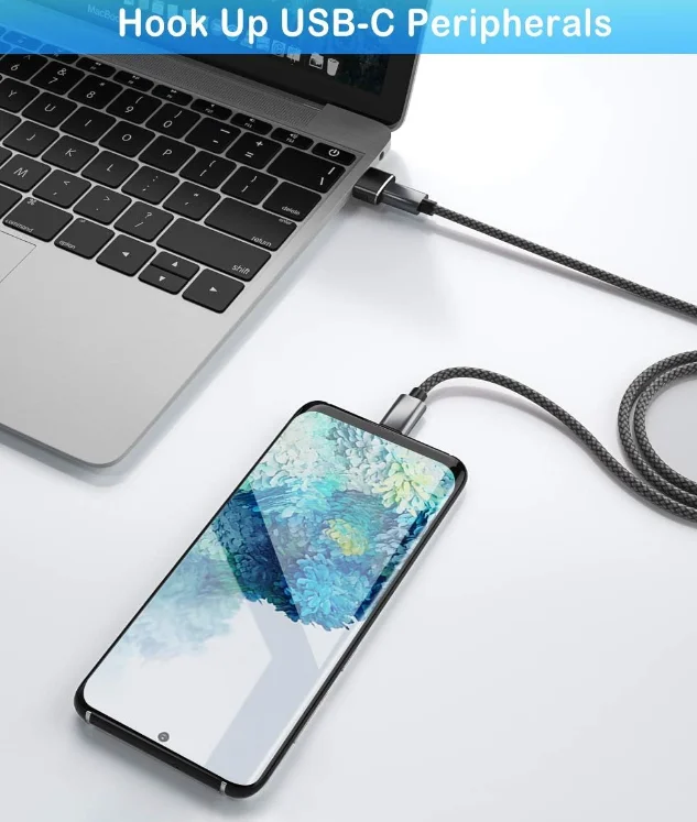USB to USB C 어댑터 5개입, 애플워치 울트라, 아이워치 10, 7, 8, SE, 아이폰 16, 15, 14 Pro Max용 C타입 암-타입 수 케이블 변환기