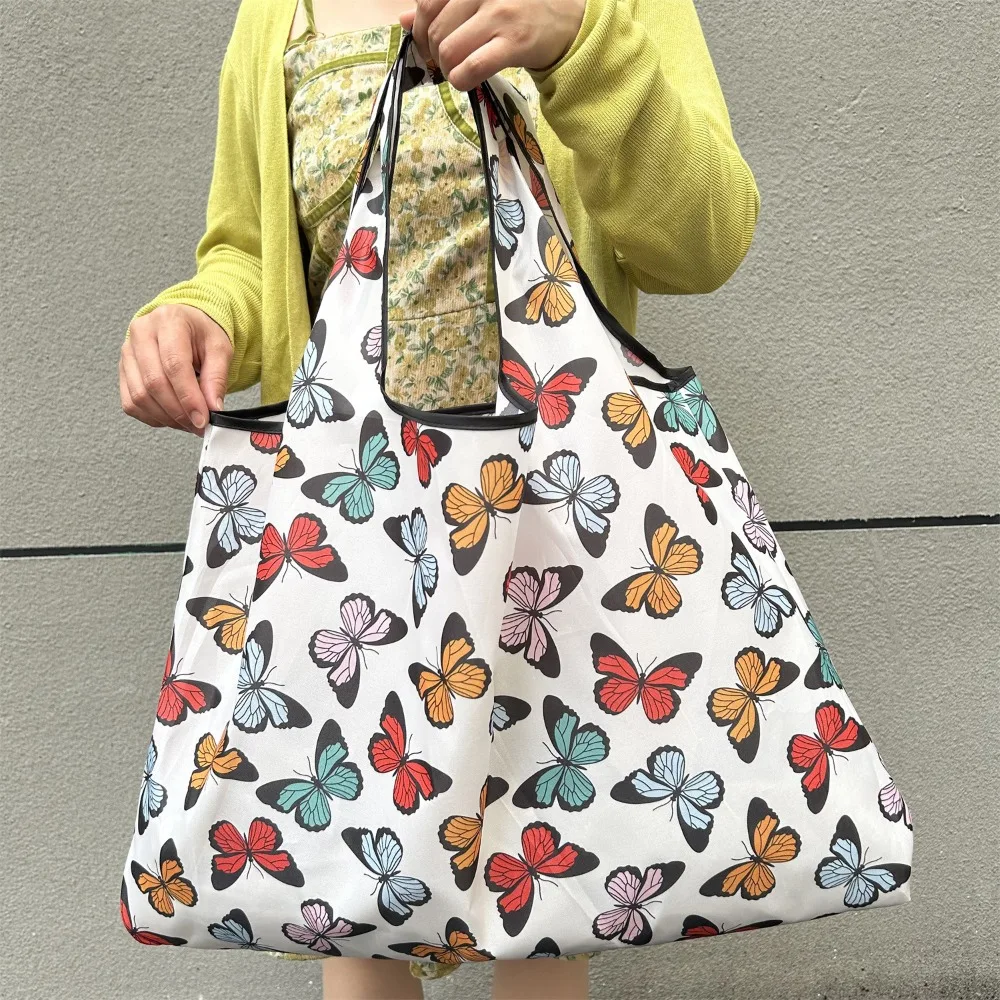 Borsa Tote con Stampa di Farfalle Colorate per Donne, Grande Borsa Riutilizzabile per la Spesa, Borsa a Tracolla Estetica e Carina per il Pendolarismo Quotidiano e i Viaggi - immagine 2