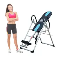 HOMCOM Gravity Inversion Table Foldable Therapy Bench Home Fitness Upside Down Stretching Home Gym Fitness Training Machine B