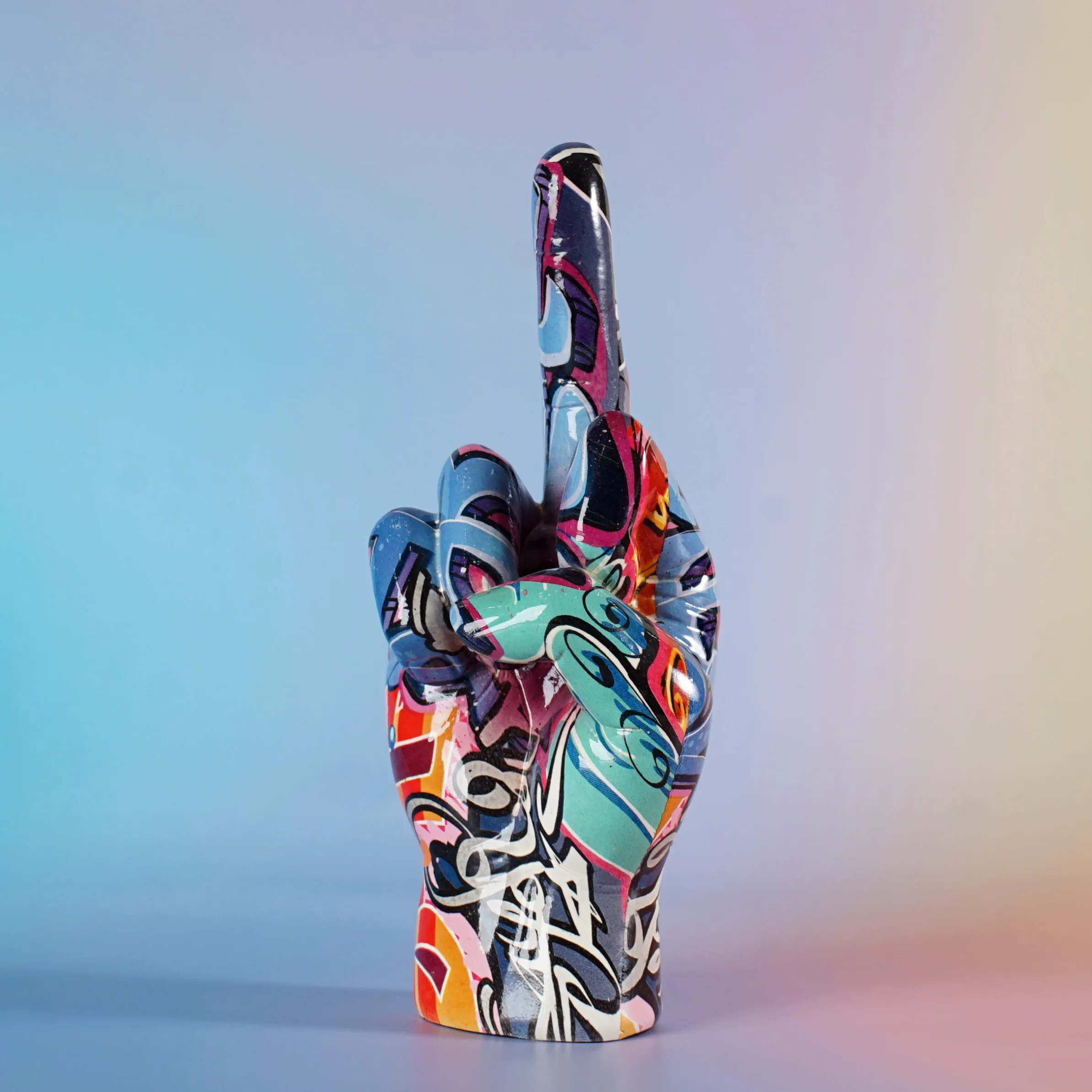 Edgy Graffiti Gesture Sculpture