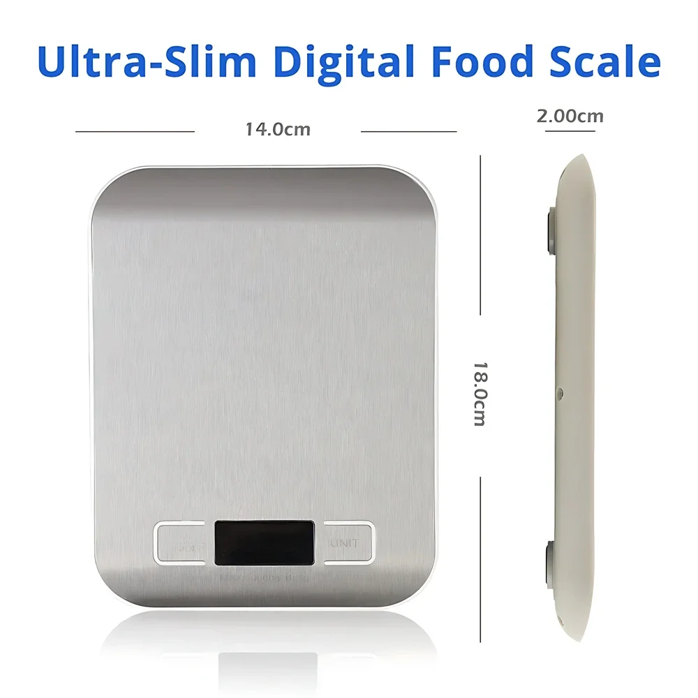5kg/10kg Stainless Steel Electronic Scale Kitchen Scale Household Food  Fruit Snack Weighing Baking Tool - AliExpress