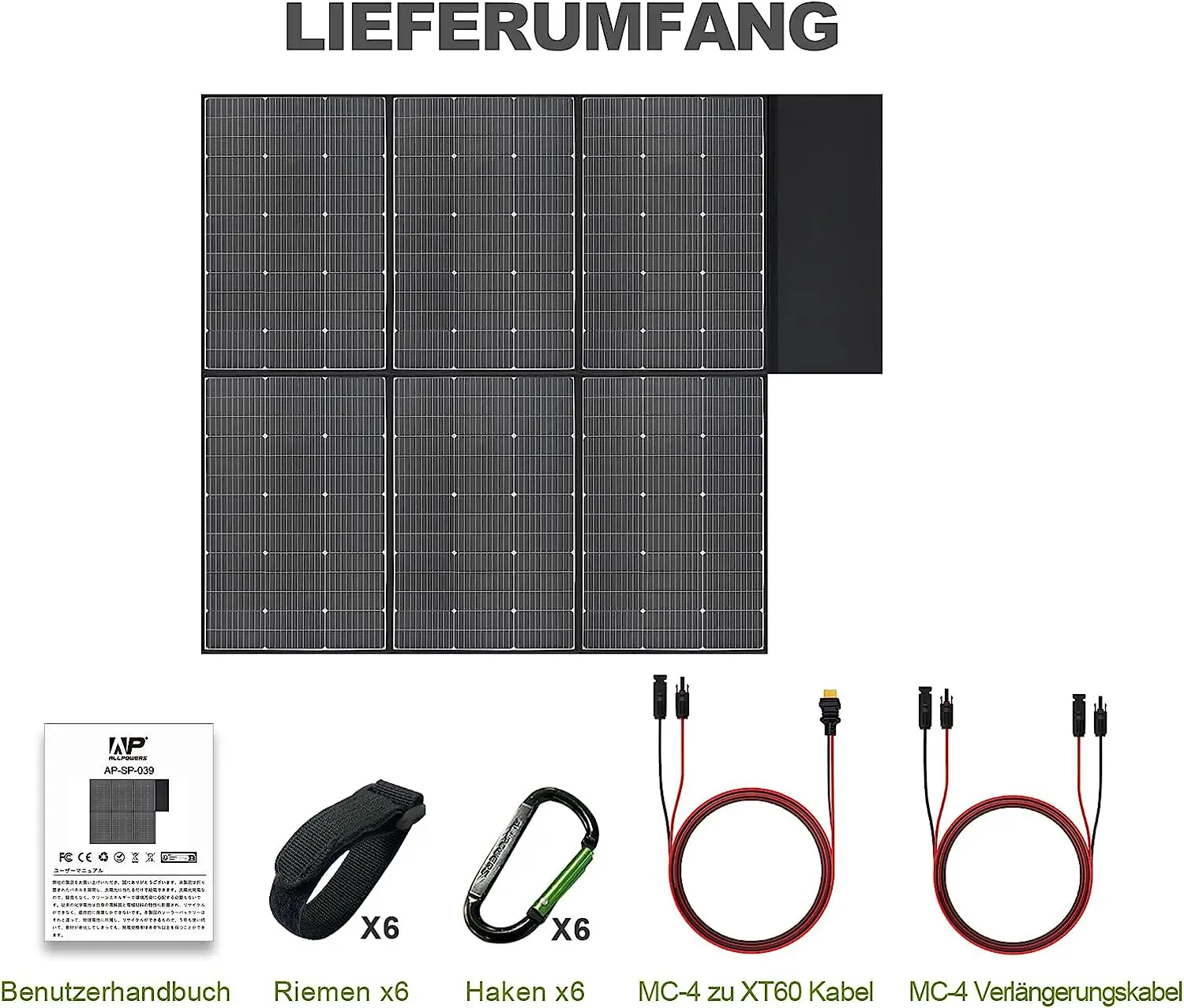 ALLPOWERS Foldable Solar Panel 600W High-Efficiency Solar Module 2