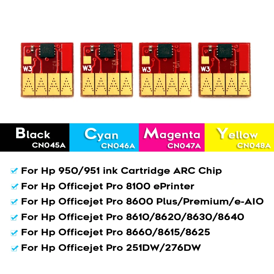 Compatible HP950XL HP951XL 950 951 Auto Reset Cartridge Chip For HP Officejet Pro 8100 8600 8610 8620 8630 8640 251 276 Printer toner cartridge thermal inkjet printer cartridge