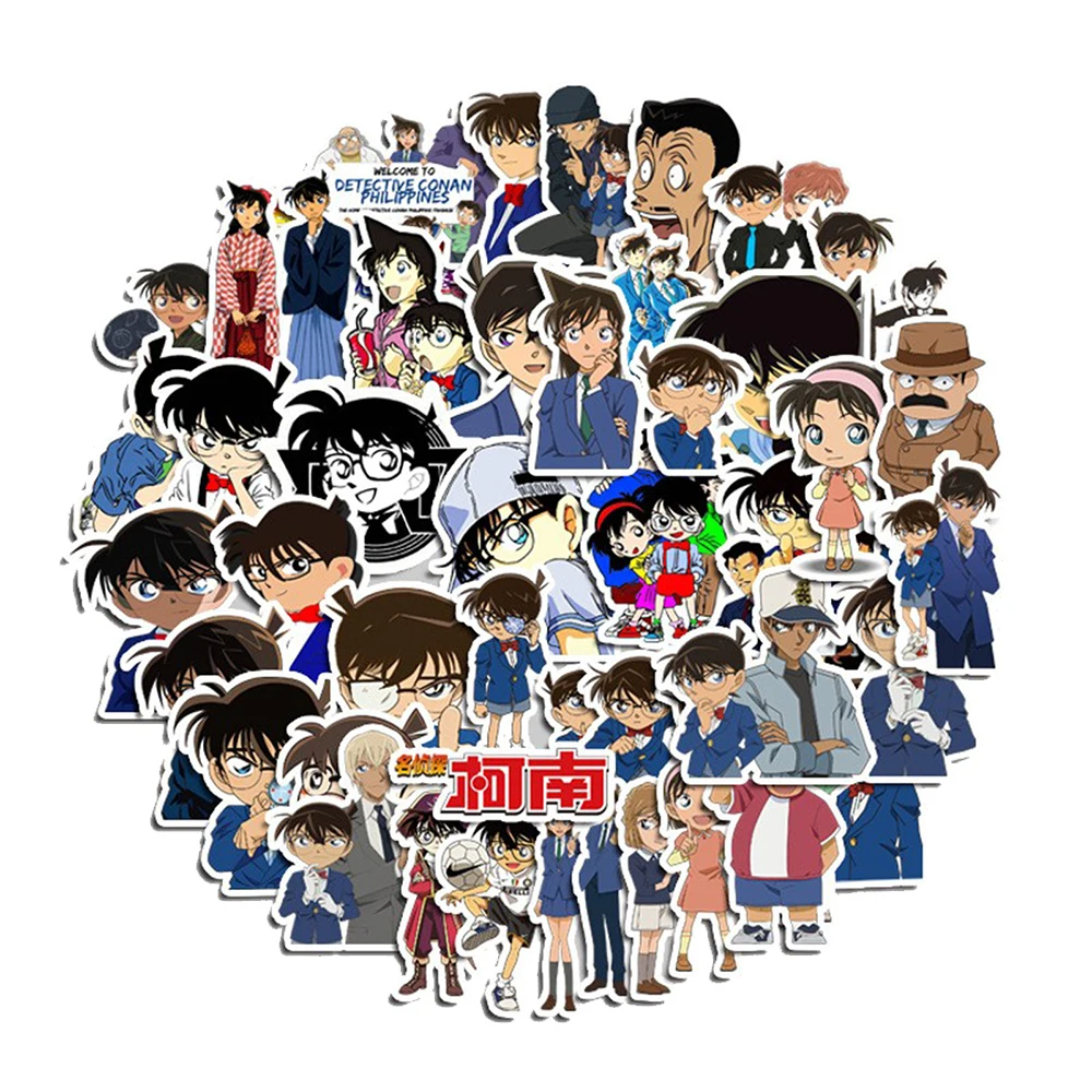 

10/30/50pcs Cool Detective Conan Anime Stickers Cartoon Graffiti Decals Decoration DIY Phone Skateboard Luggage Sticker Kids Toy