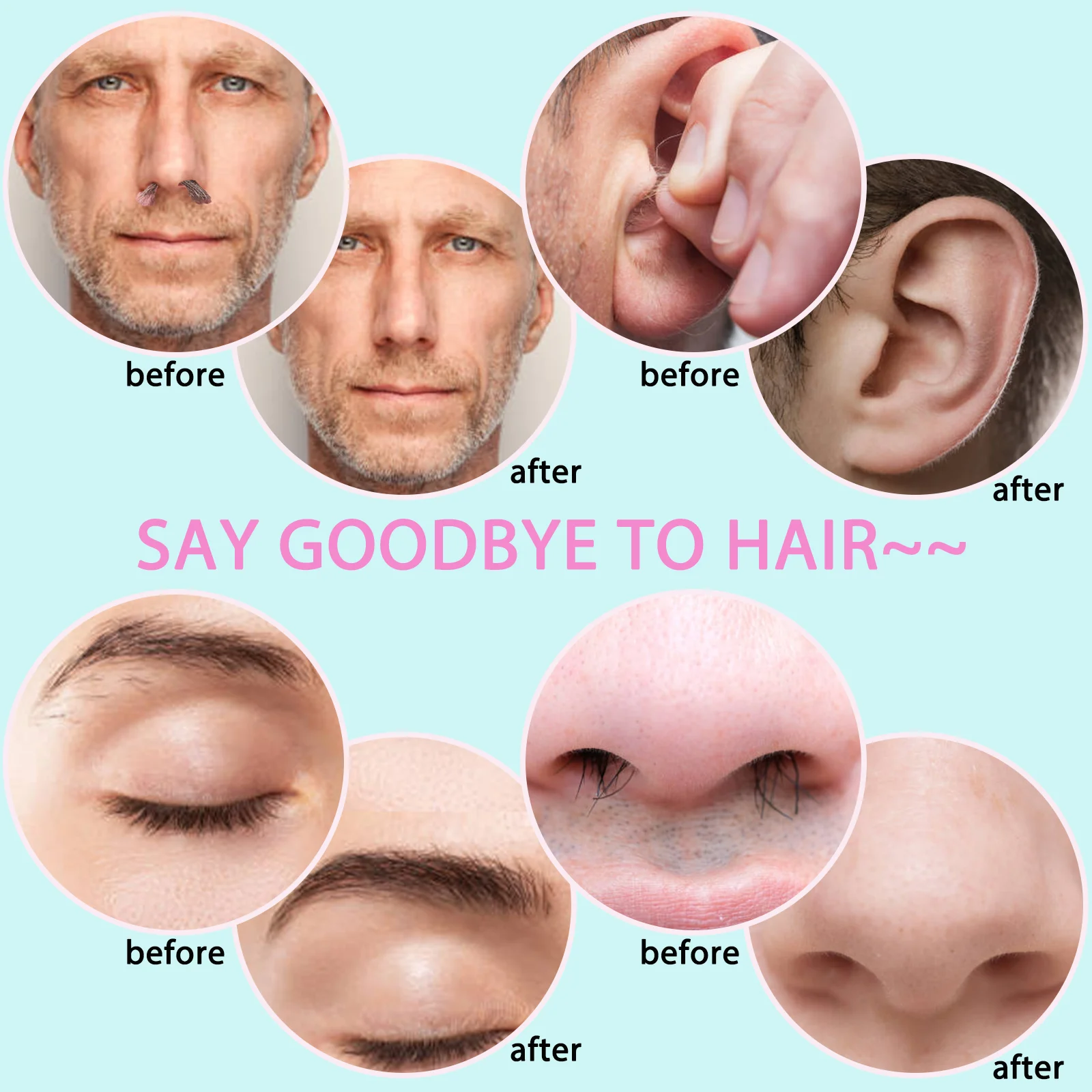 WUWUVISTA Multi Use Wax Stick Remove Nose Beard Eyebrow Hair Stick Removal Tool Kit Beeswax Safe Quick Beads Strips Hair Removal Wax Hard Wax Beans Hair Removal Tool Beauty Wax
