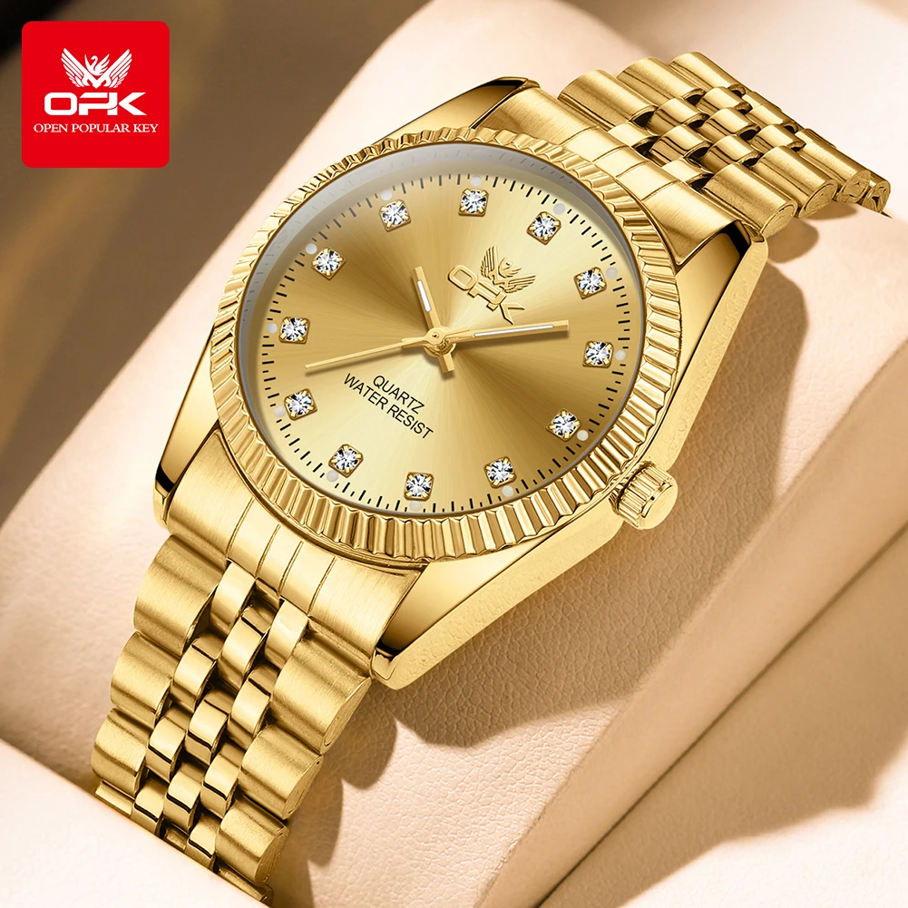 OPK 6027 Watches For Men Stainless Steel Quartz Watch Zircon