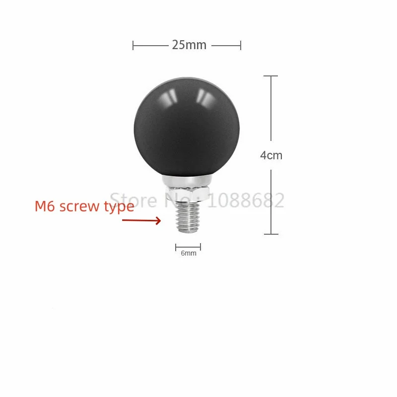 Universal Motorcycle Mount with Ball Head and 10mm Base Hole, Black