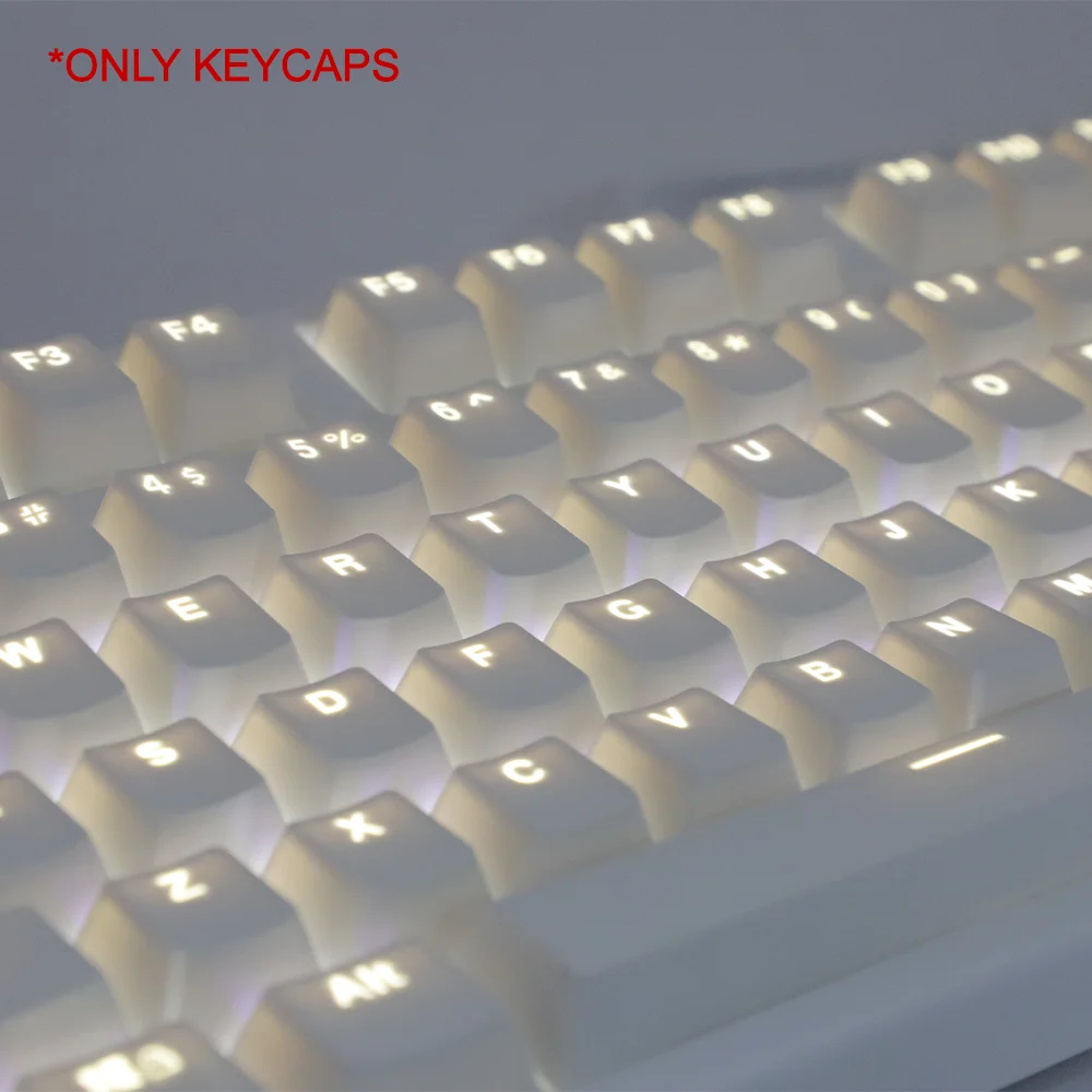 teclado mecânico keycaps branco abs transparente backlight chaves terno para anne pro jogo de computador