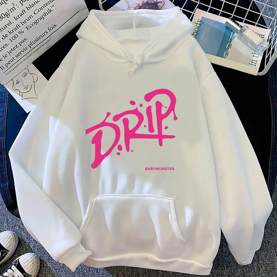 Babymonster Album Drip Hoodie 2024 Retro Women/men Harajuku