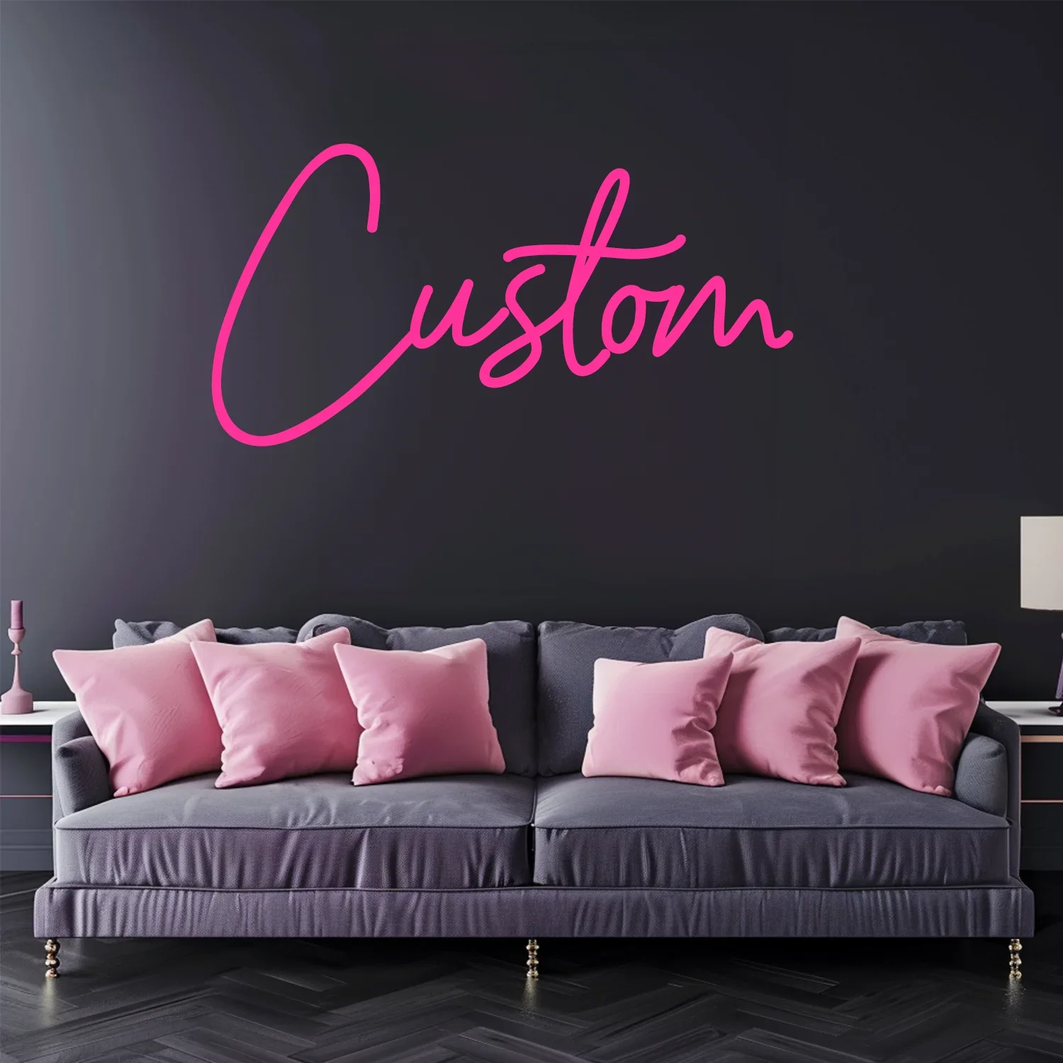 Personalized Neon Sign with Crown - USB Powered Wall Decor