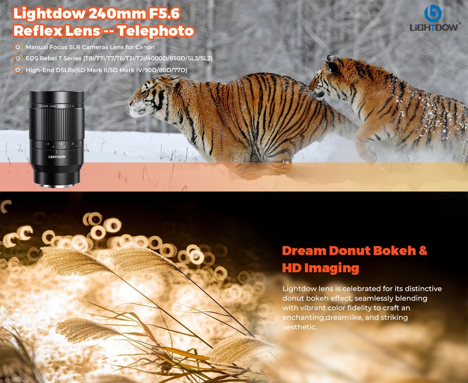 NEW 240MM F5.6 Foldback Prime Lens For Canon EF Nikon Z Sony E Mount Micro Singl