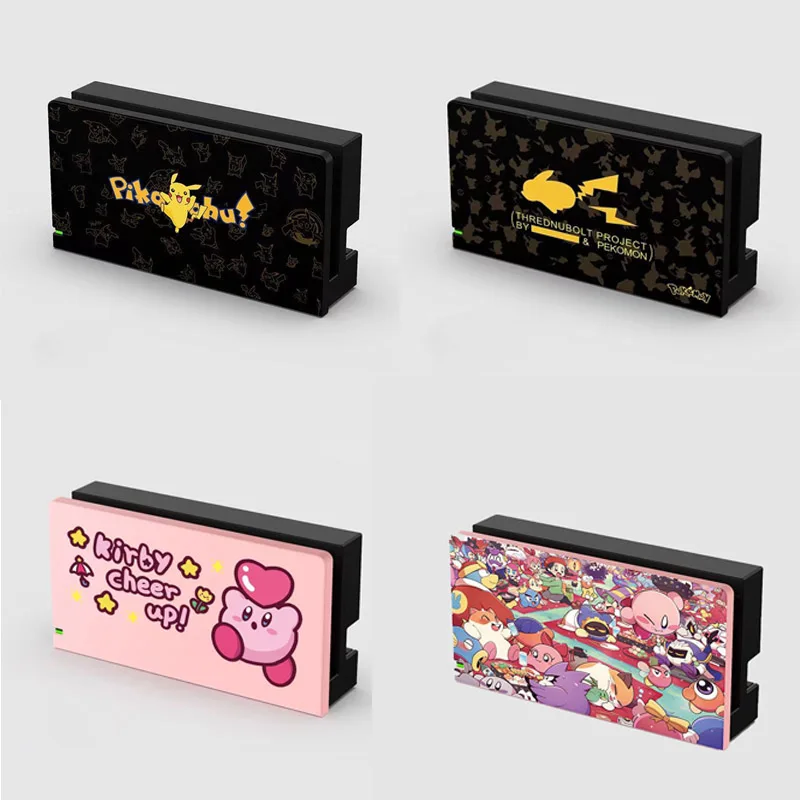 

Kawaii Pokemon Pikachu Kirby Anime Switch Base Ns Oled Protective Case Anti-Fall Wear-Resistant Digital Decorate Accessories