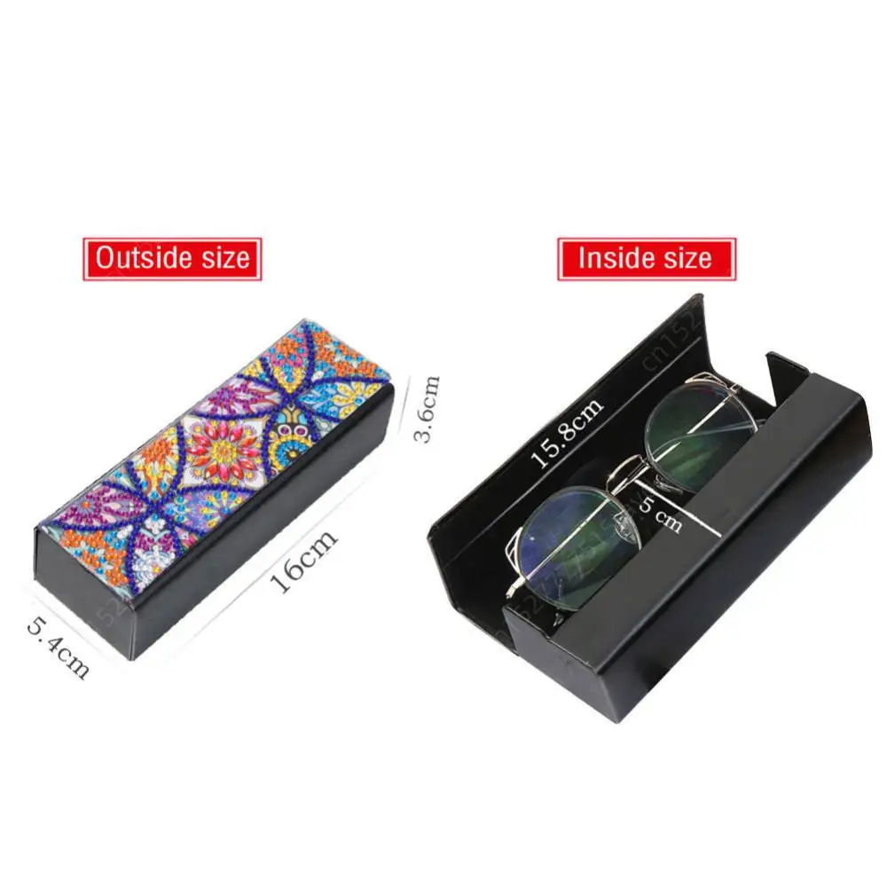 DIY Diamonds Painting Box Crystal Leather Glasses Case Handmade Art Crafts Creative Funny Handcrafts Portable for Christmas Gift diamond painting diamond painting accessories