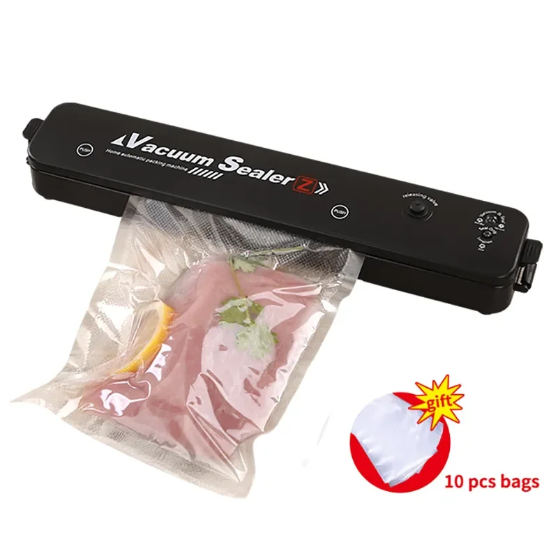 TINTON LIFE 220V/110V Vacuum Sealer Packaging Machine with Free 10pcs Vacuum Bags Household Black Food Vacuum Sealer 6