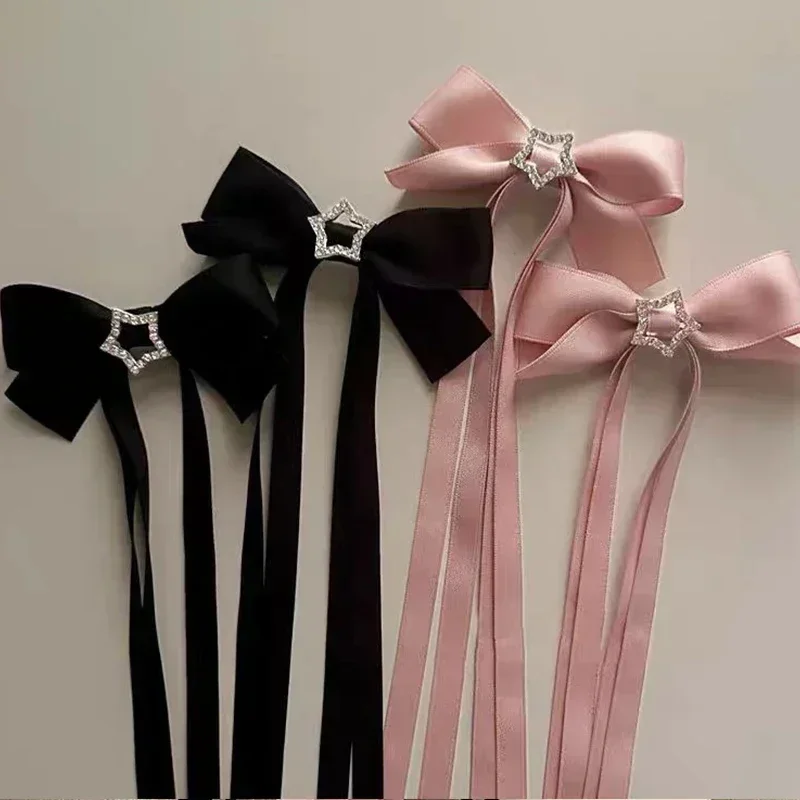 Elegant Pink Bow Hair Clips - Stylish Accessories