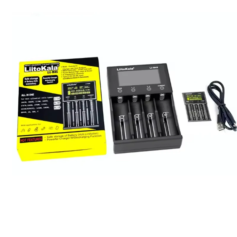 LiitoKala Lii-M4S M4 테스트 용량 배터리 충전기 (3.7V 1.2V 18650 26650 21700 14500 18350 17500 AA AAA 호환)