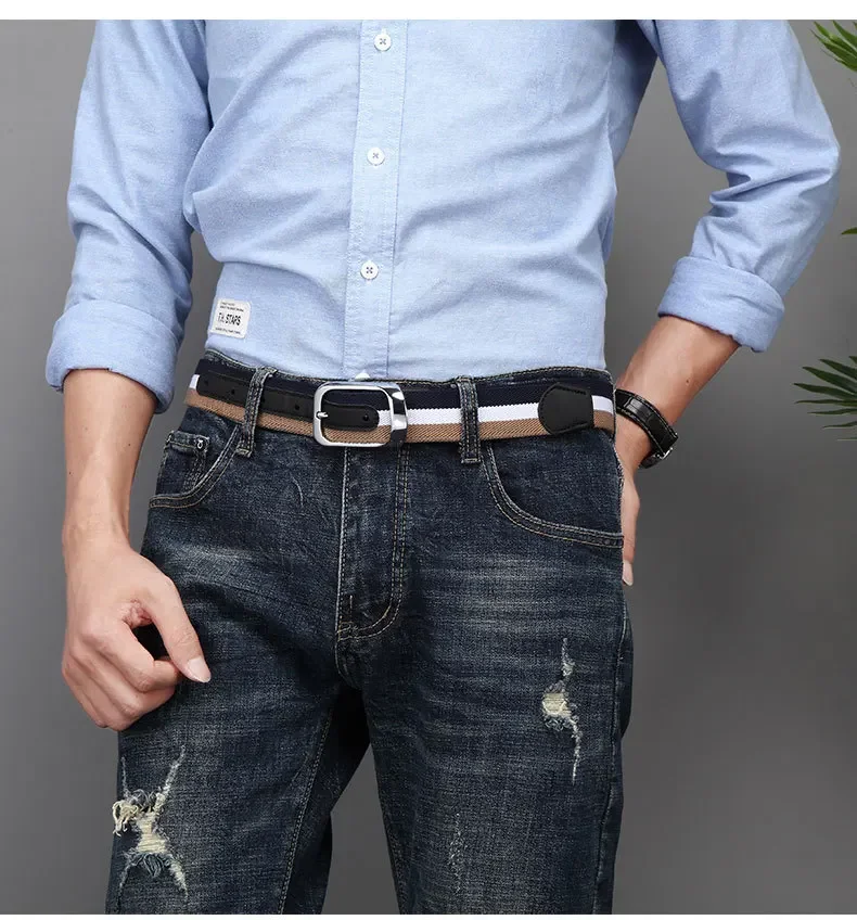 3.5cm Men's Fabric Canvas Webbing Man Belt for student Designer Men Leisure Trousers Belt for Jeans Belts Male Waist Belts