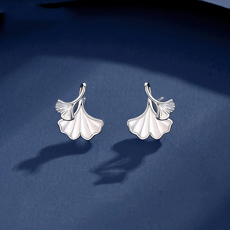 Nuovi Gioielli Di Moda Orecchini In Argento Sterling 999 Ginkgo Biloba Orecchini Di Design Di Nicchia Femminile Giappone E Corea Del Sud Earrin Popola