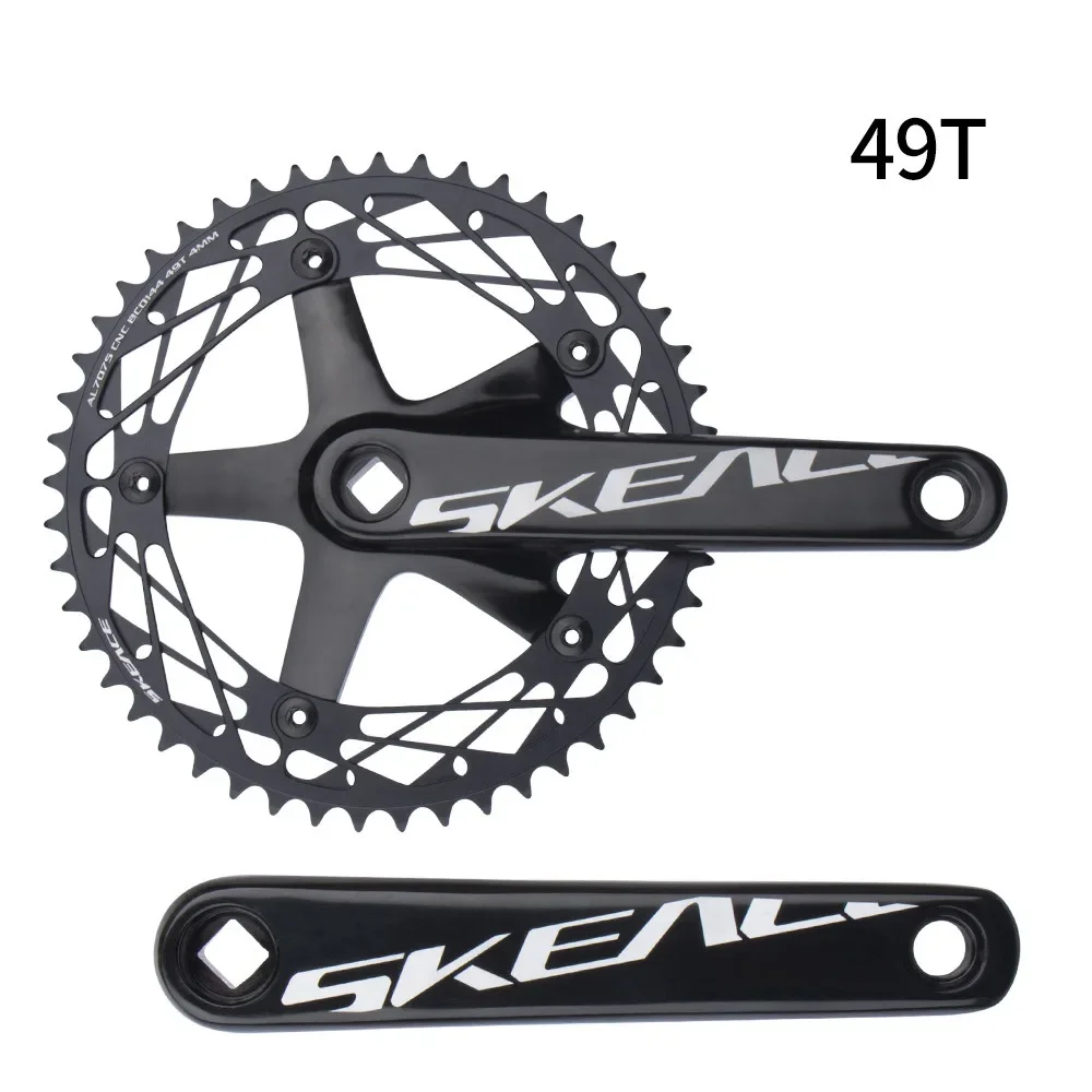 Description Picture 4 of itemSKEACE Bicycle Crankset 144BCD Mountain Bike Square Hole Crank Aluminum Alloy Single Speed Crank Chainwheel 165mm 49T Crank Set