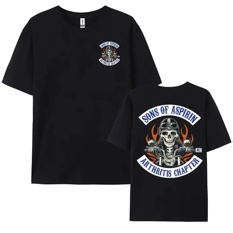 Motorrad Soa-Söhne von Aspirin-lustige Biker T-Shirt Herrenmode Gothic Kleidung T-Shirts Mann Vintage coole übergroße T-Shirts y2k