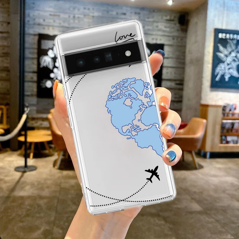 World Map Travel Love Heart Couple Phone Case Cover