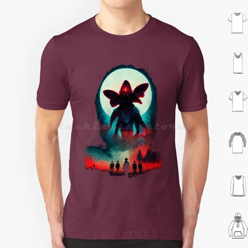 thumbnail image 1 of (Demogorgon) Camiseta 6xl Algodón Cool Tee Things Stranger Will Byers Mike Eleven Lucas Dustin 80s Hawkins Netflix 1980s 11, 1 of 5
