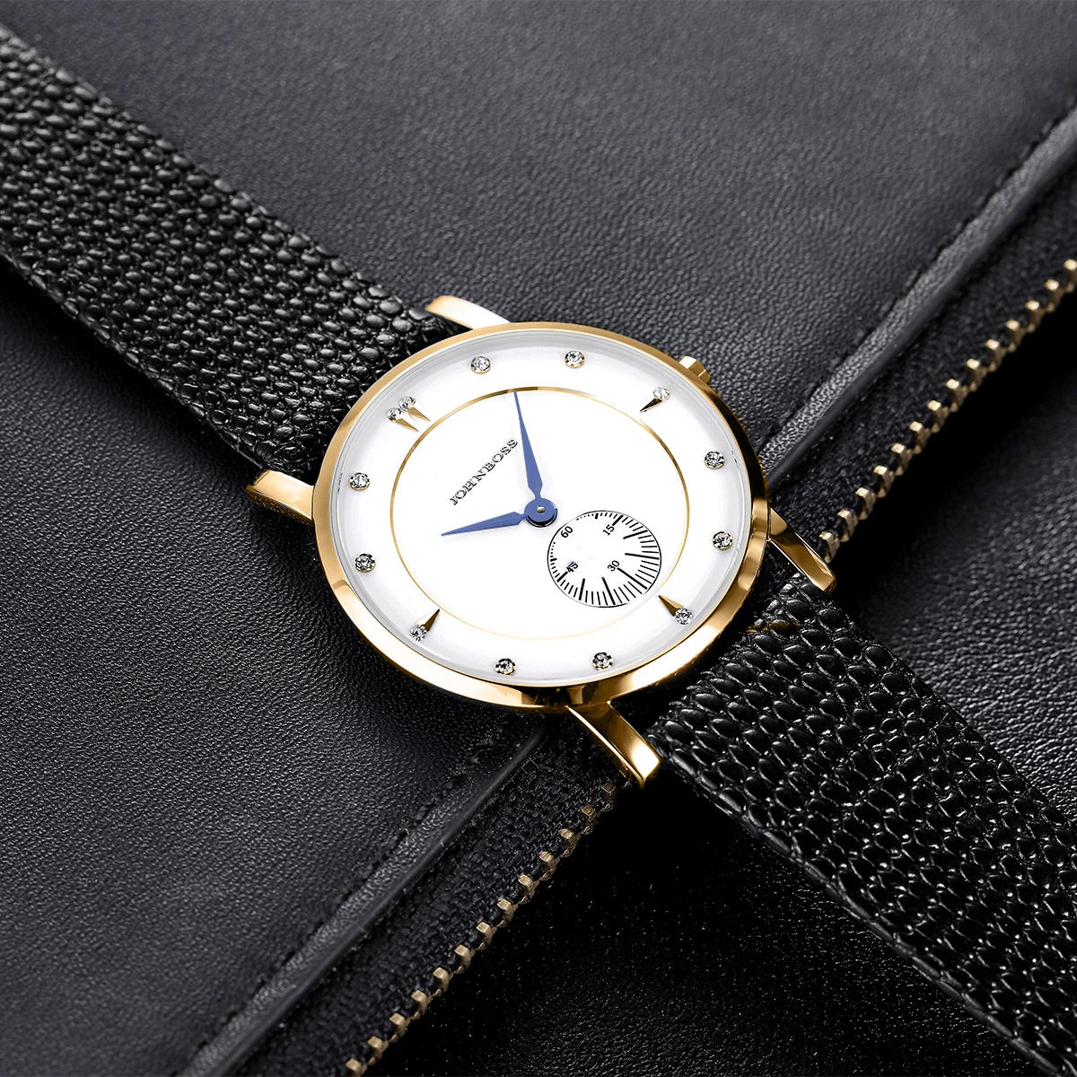 ساعة JS دائرية رفيعة من مادة الفولاذ المقاوم للصدأ...