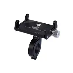 Universal Bicycle & Motorcycle Phone Mount - Durable Metal Holder for Mobile Devices on Handlebars (Black)