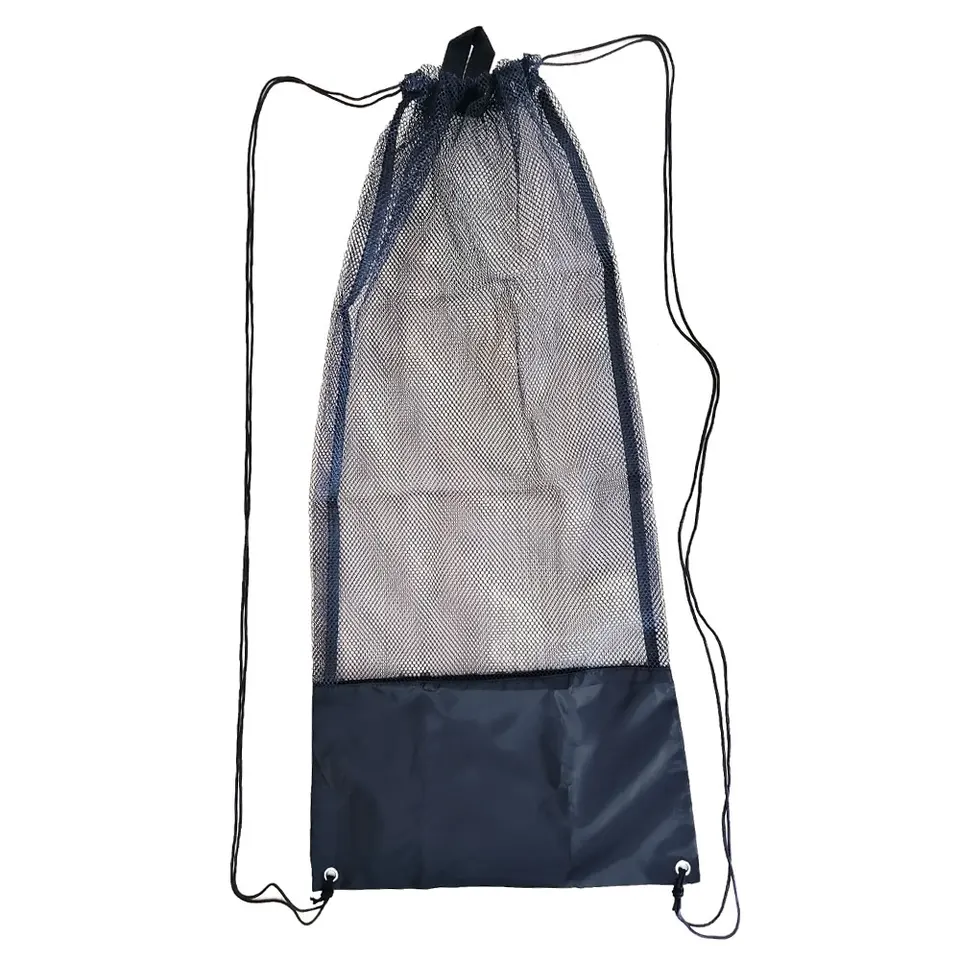 GoHimal Tauchtasche XL – Mesh-Rucksack Für Schnorchel- & Tauchausrüstung (schwarz-blau)