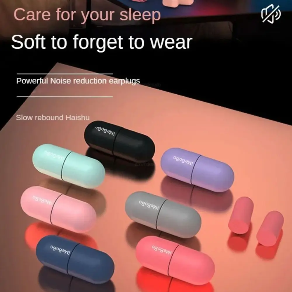 Noise Reduction Sleeping Ear Plug Slow Rebound Sound Insulation Soundproof Earplugs Sponge Reusable Anti Noise Ear Plugs