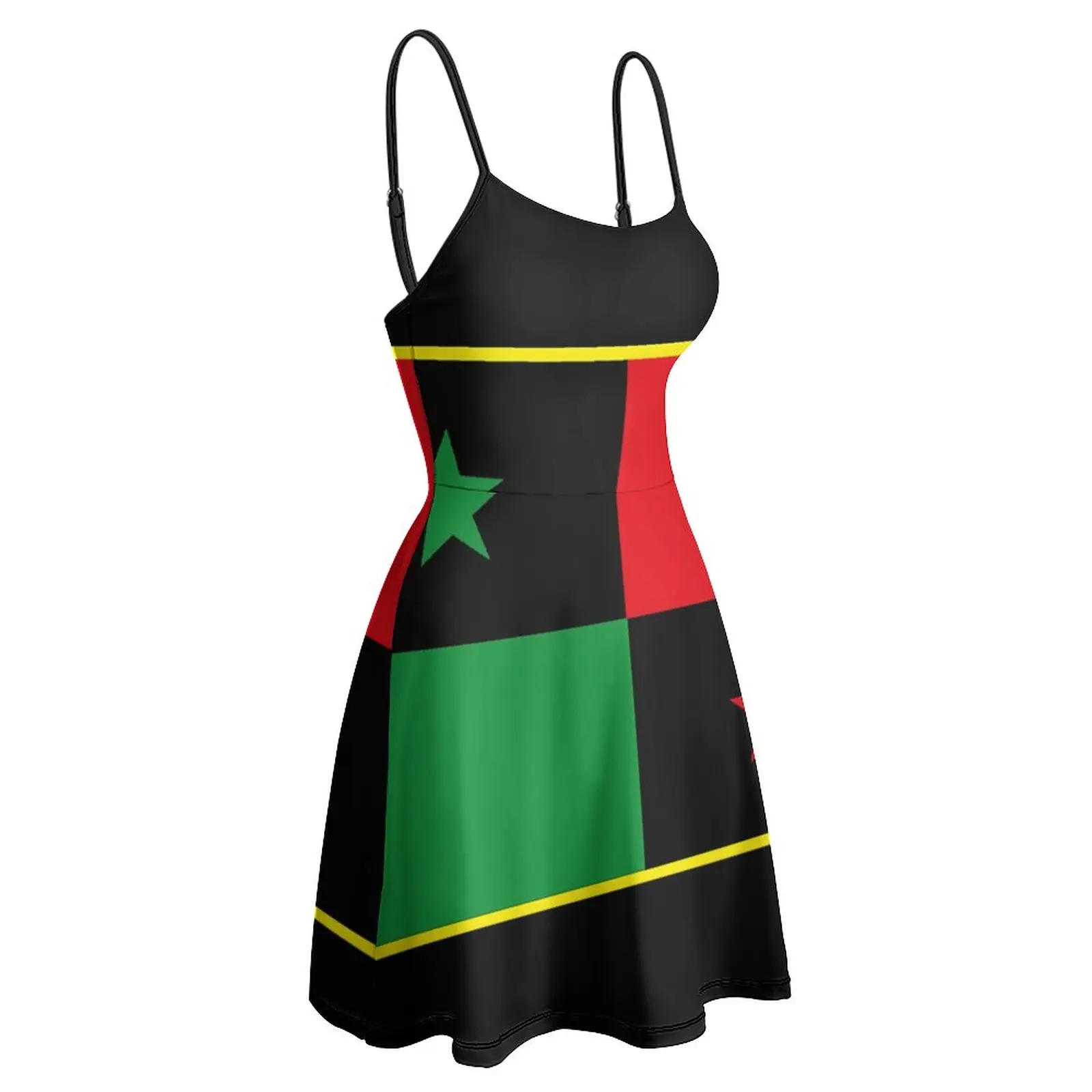 

Afro Panamanian Flag Women's Sling Dress Geek Strappy Dress Premium Exotic Woman's Clothing Parties