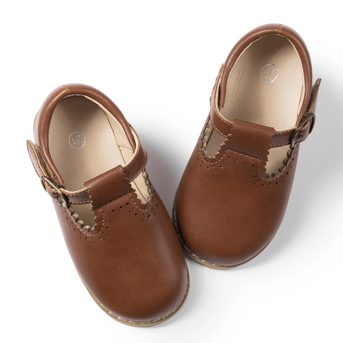 Neue Kinder Retro Leder Schuhe Kinder Mode Design Gummi Weiche Anti-Slip Flache Sohle Jugendliche Teenager Casual Wanderschuhe – Detail 19