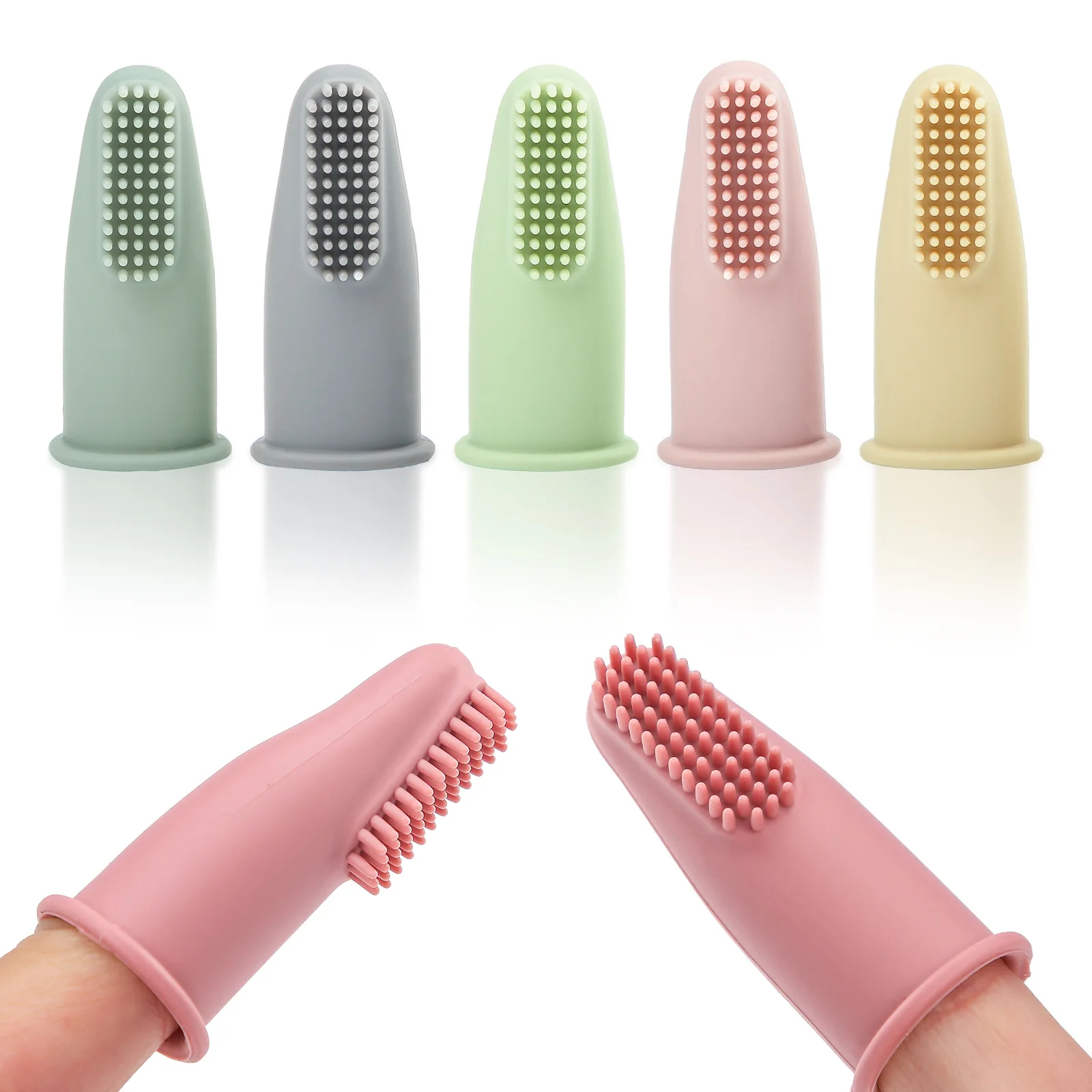 Title 5, Dog Super Soft Pet Finger Toothbrush Teeth Clea...