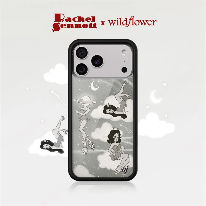 Wildflower ins Rachel Sennott Phone Case for iPhone 17 16 15 14 13 12 Pro Max Plus WF Fashion Girl Moon shockproof Back Cover 1
