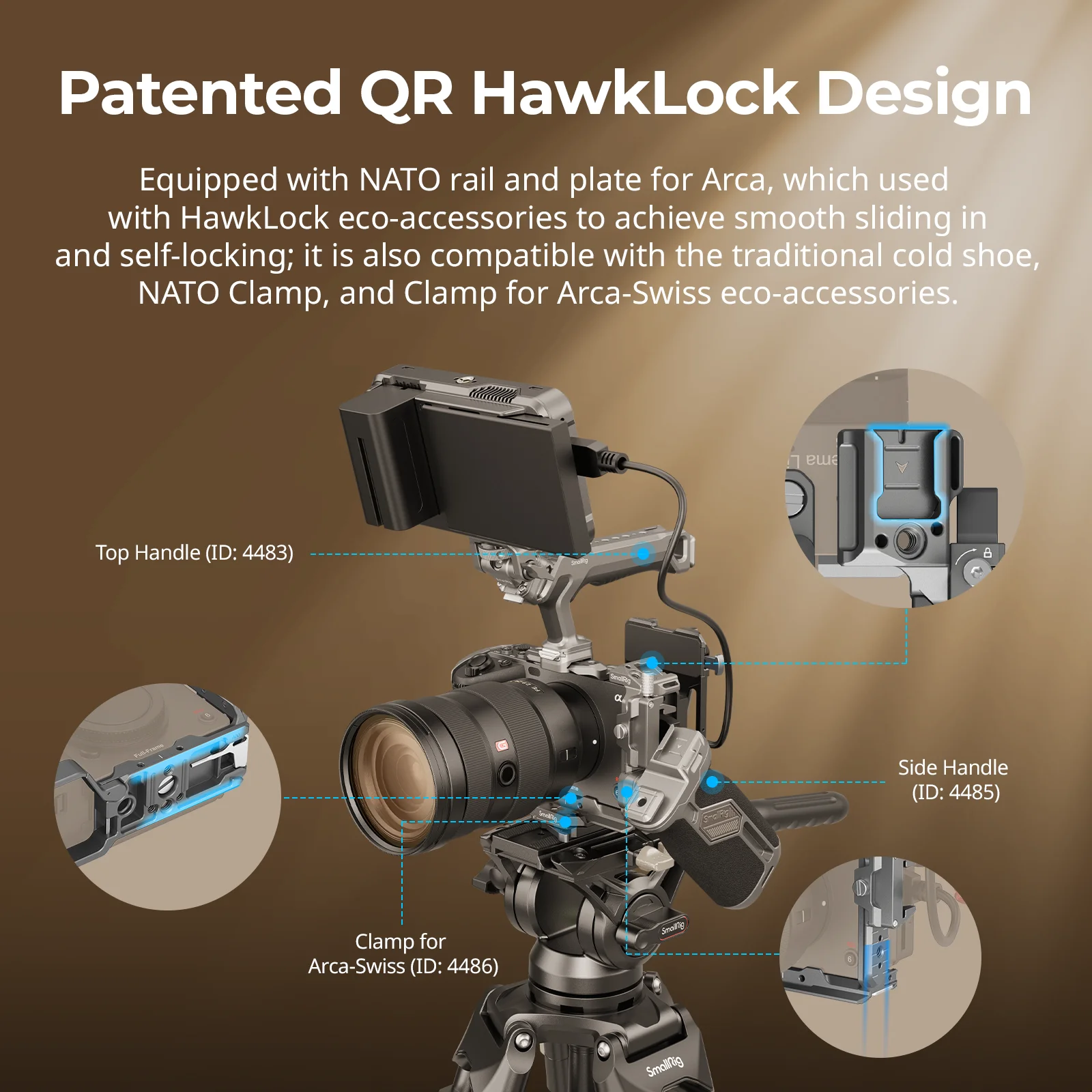 SmallRig HawkLock Quick Release Advanced Cage Kit for Sony FX3 / FX30 Camera Wit